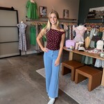 Polka Dot Asymmetrical Twist Top