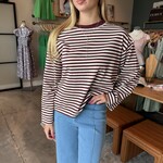 Striped Contrast Crew Neck