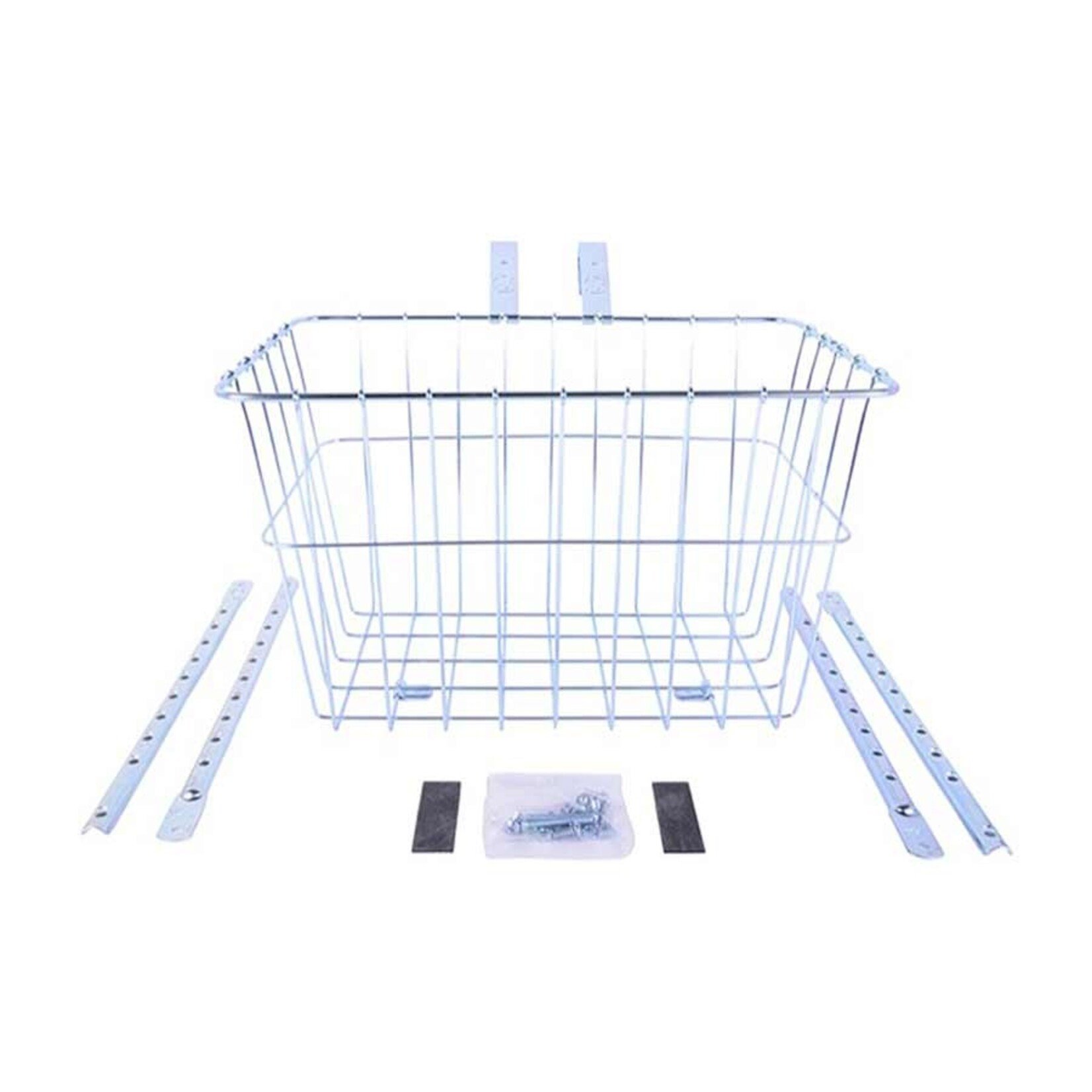 Wald Wald, #1352 Grocery Basket Silver - Now with 2-piece handlebar clamps to fit bars up to 31.8