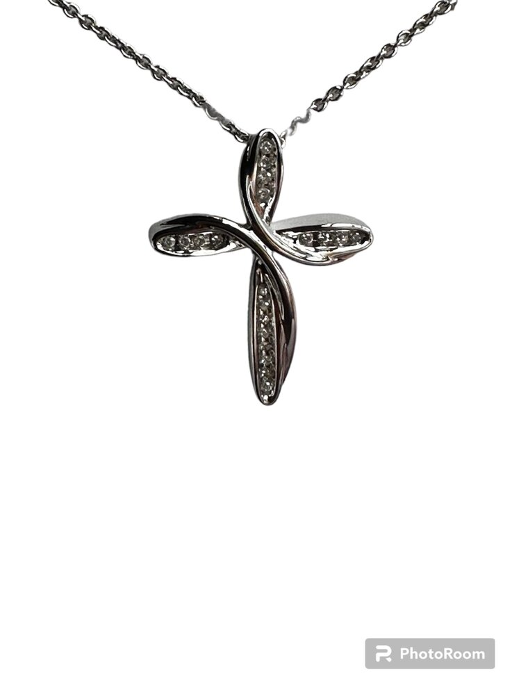 (X) 925 .07CT CROSS PENDANT