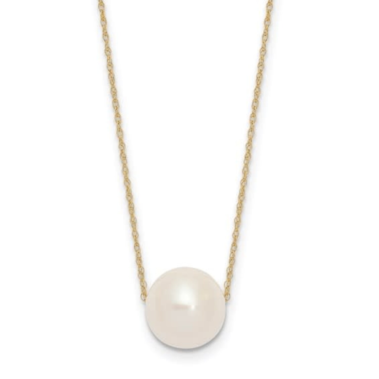 14K Gold White 10-11mm Freshwater Cultured Pearl Necklace 14K Gold White 10-11mm Freshwater Cultured Pearl Necklace