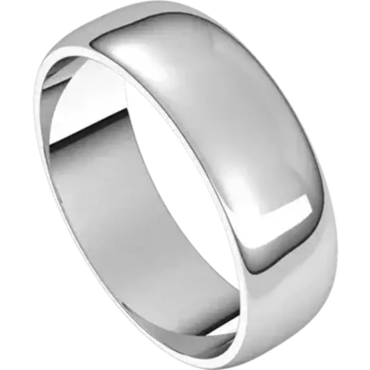(R) 14KW 6MM LCF WHITE GOLD COMFORT FIT BAND  6.8 GRAMS