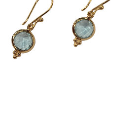 STEPHEN ESTELLE (Y)VERMEIL BLUE TOPAZ DANGLE EARRINGS