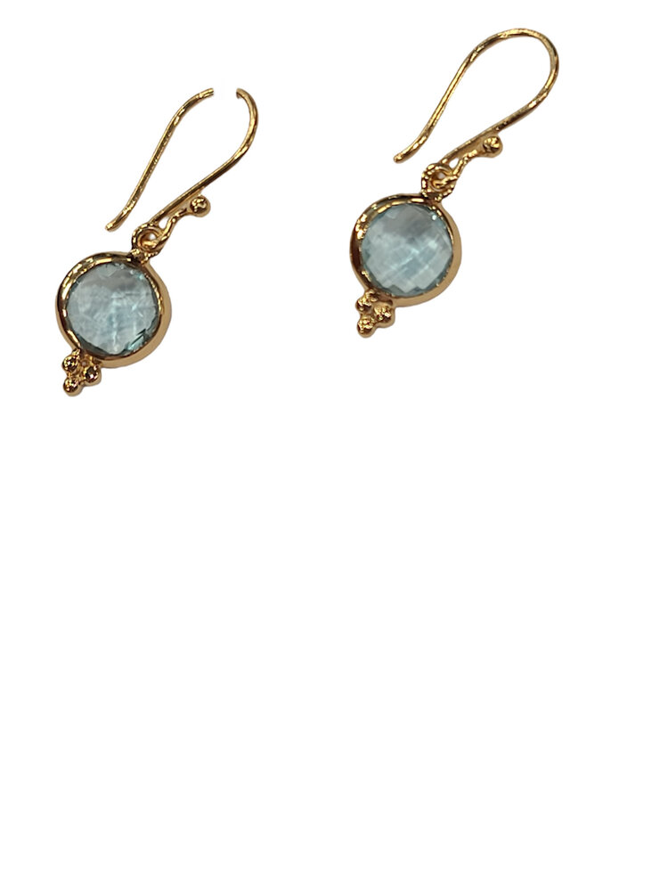 STEPHEN ESTELLE (Y)VERMEIL BLUE TOPAZ DANGLE EARRINGS
