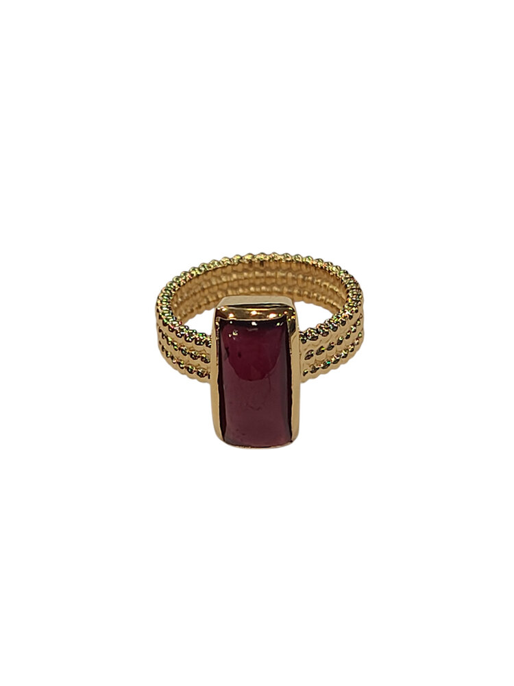 STEPHEN ESTELLE (Y)VERMEIL GARNET RING
