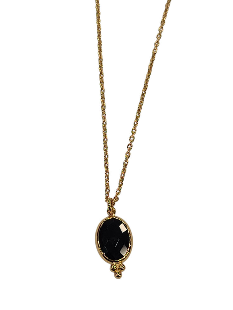STEPHEN ESTELLE (Y)VERMEIL ONYX PENDANT NECKLACE