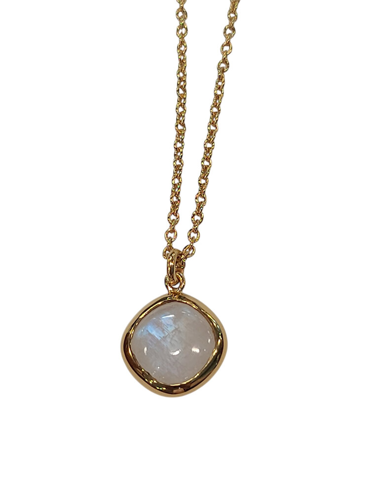 STEPHEN ESTELLE (Y)925 VERMEIL RAINBOW MOONSTONE PENDANT 16-18” LENGTH