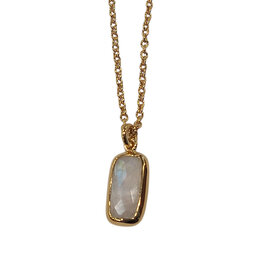 STEPHEN ESTELLE (Y)925 VERMEIL RAINBOW MOONSTONE PENDANT 16-18” LENGTH