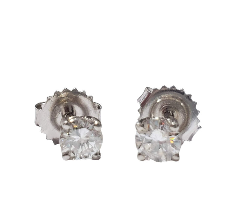 DS DESIGN INC. (Y)14KW LG 1.50CTW VS/F LAB. GROWN 4 PRONG DIAMOND STUD EARRINGS