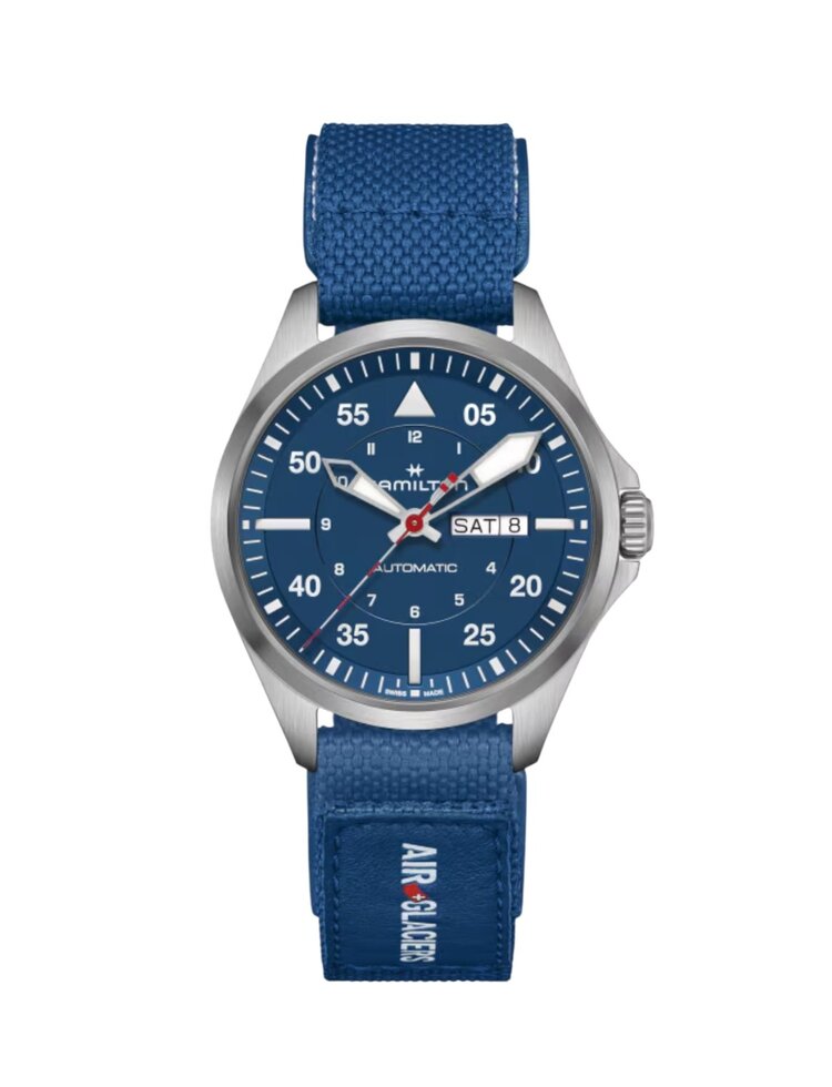 HAMILTON HAMILTON H64655941 PILOT KHAKI AUTOMATIC DAY-DATE AIR GLACIER 42MM SAPPHIRE CRYSTAL