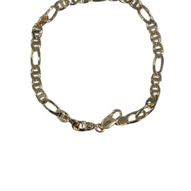 (R)14K 7.4G 7.75” OPEN LINK FIGARO TYPE GOLD BRACELET