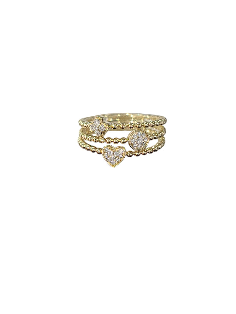 (Y)18K G,VS 0.20CT DIAMOND SYMBOL RING