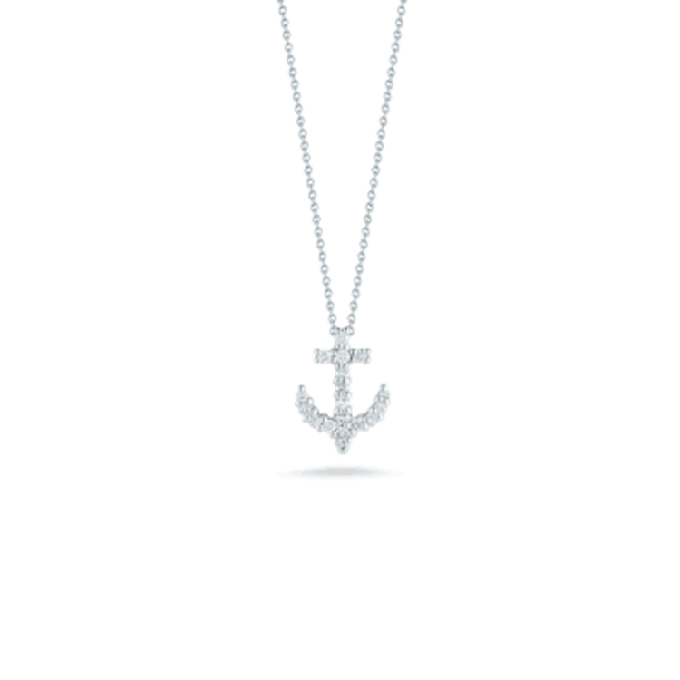 (Y)925 LAB 1.75CT DIAMOND ANCHOR PENDANT