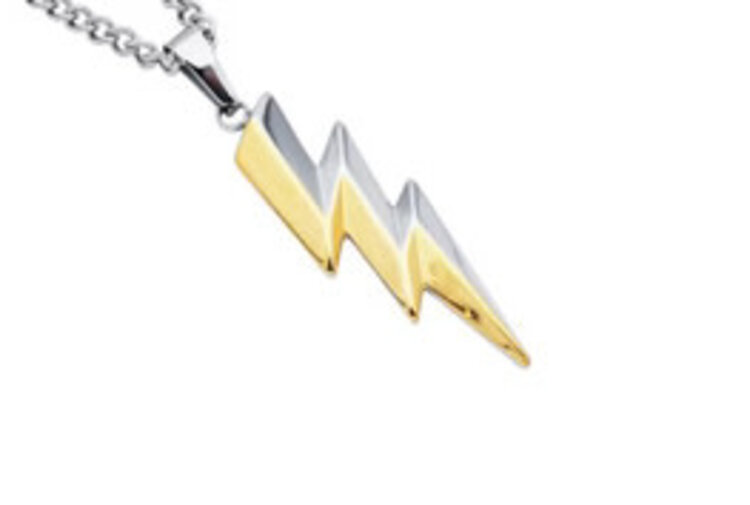 BLACKJACK (Y)BJ STAINLESS LIGHTING BOLT TWO TONE GOLD PLATED