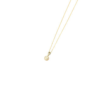 MASTALONI (Y)14K FW 8-8.5MM .03CT FRESHWATER PEARL DIAMOND PENDANT