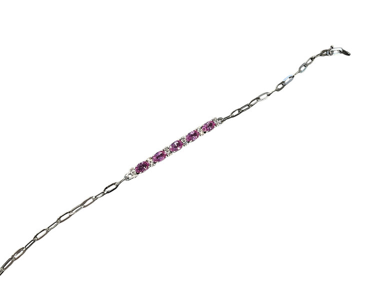 Roman + Jules (R)14K 0.14CT DIA 1.53CT PINK SAPPHIRE