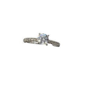 PARAGON COUTURE (R)14KW 0.50CZ & 0.22CT DIAMOND WHITE GOLD ENGAGEMENT RING