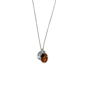 PRIMA NY (Y)14K 1.12CIT MADAIRA CITRINE OVAL WITH FLAT PENDANT ON WHITE GOLD CHAIN