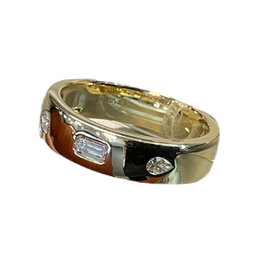 PRIMA NY (Y)14K 0.36DI EMERALD CUT 0.18CT AND PEAR SHAPE 0.18CT GOLD RING FINGER SIZE 6.5