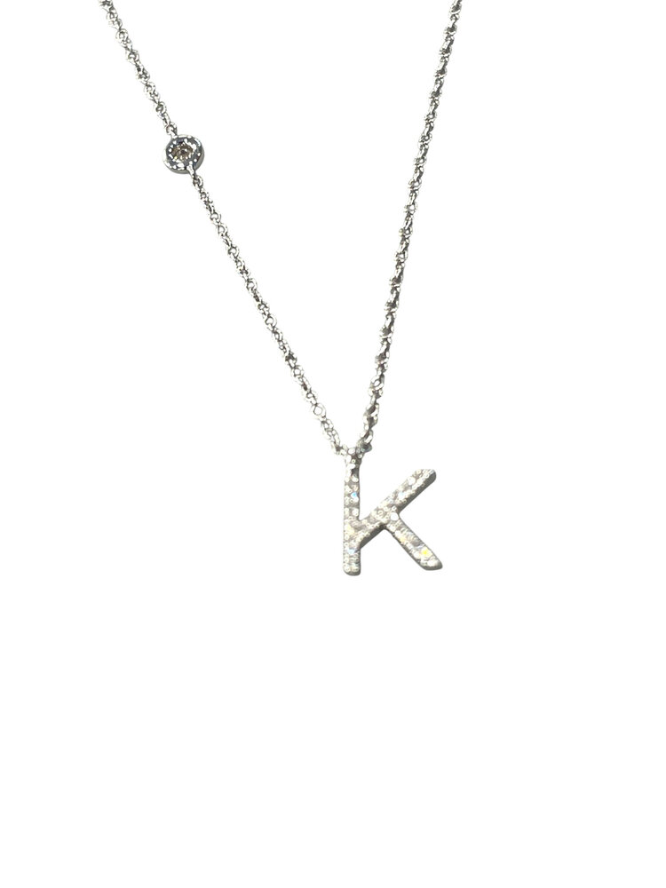 Roman + Jules (R)14K 0.09CT DIAMOND LETTER K PENDANT