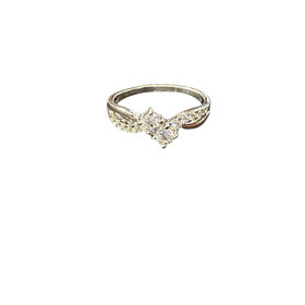 (Z)14KW 1.00CTW BYPASS DIAMOND YOU AND ME RING SZ 10