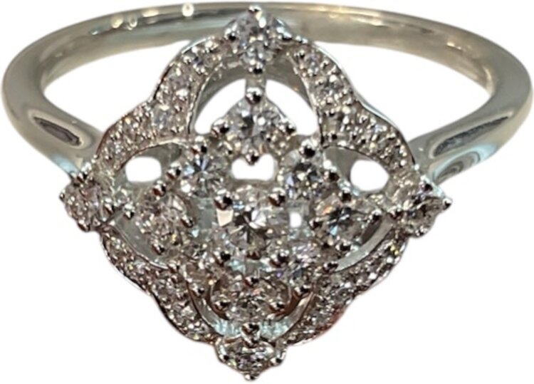 PRIMA NY (Y)14K 0.37DI ROUND DIAMOND FASHION RING 0.37CT FINGER SIZE 6.5