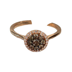 (Z) 14KR .45CT DIA ROSE GOLD RING WITH WHITE & CHOCOLATE DIAMONDS
