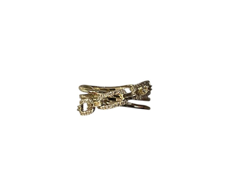 Roman + Jules (R)14K 0.16CT CHAIN LINK RING