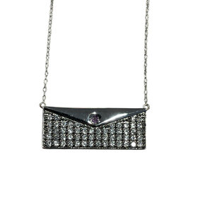 (Y)925 CZ PURSE NECKLACE CUBIC ZIRCONIA