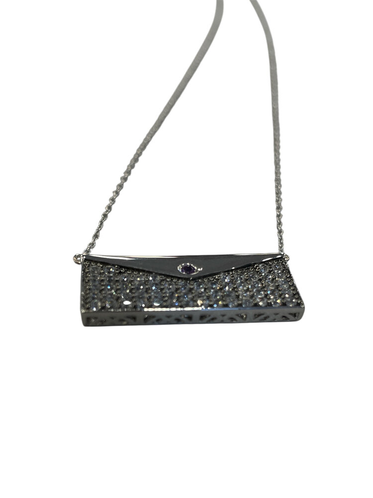 (Y)925 CZ PURSE NECKLACE CUBIC ZIRCONIA