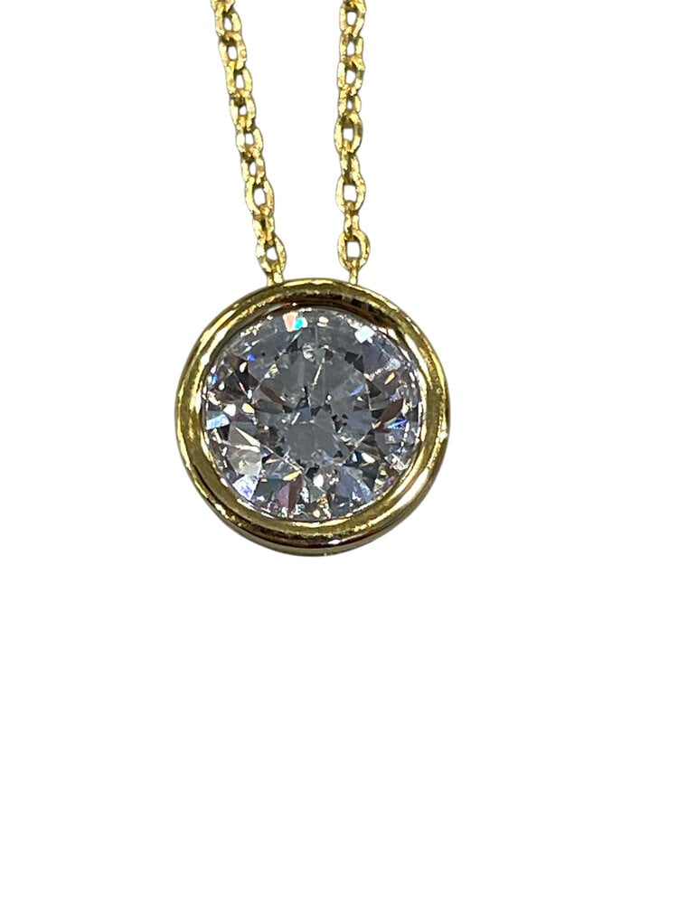 (Y)925 LAB 1.50CT LAB GROWN PENDANT BEZEL SET