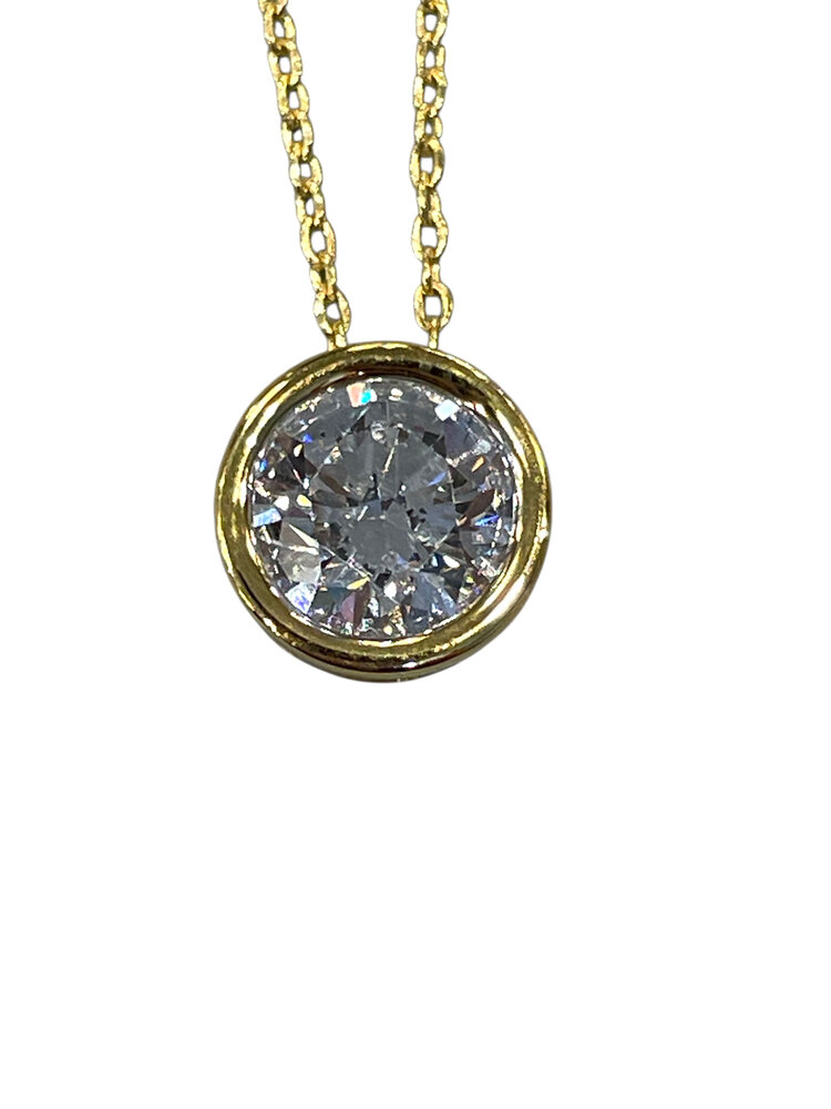 (Y)925 LAB 1.50CT LAB GROWN PENDANT BEZEL SET