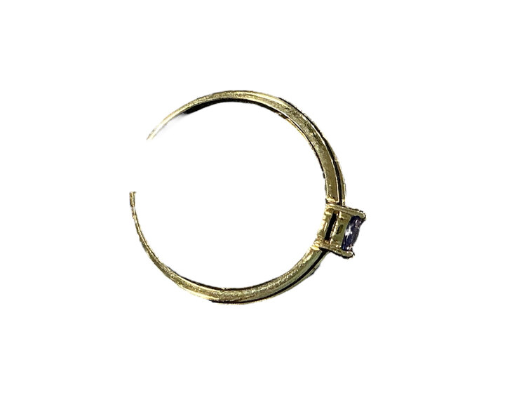 (Z)14KY TRIPLE OVAL 0.90CTW TANZANITE RING