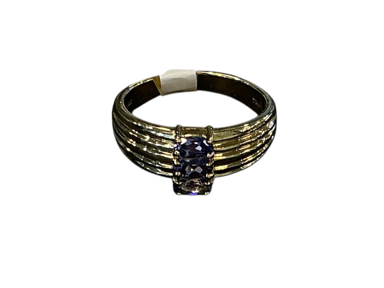 (Z)14KY TRIPLE OVAL 0.90CTW TANZANITE RING