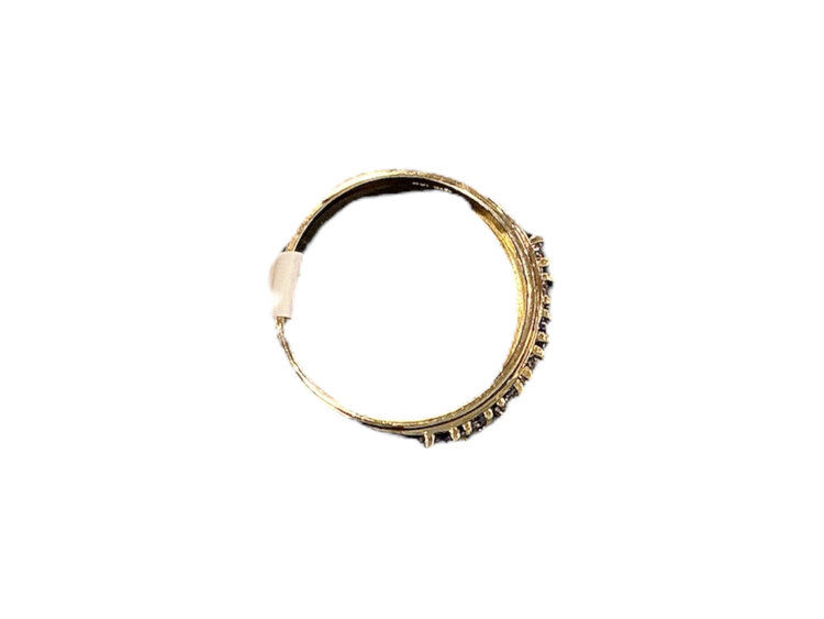 (Z)10KY 1.00CTW TANZANITE 7 OVAL STONE RING