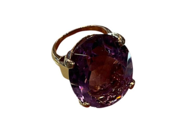 (R)14K AMETHYST RING 25X19MM