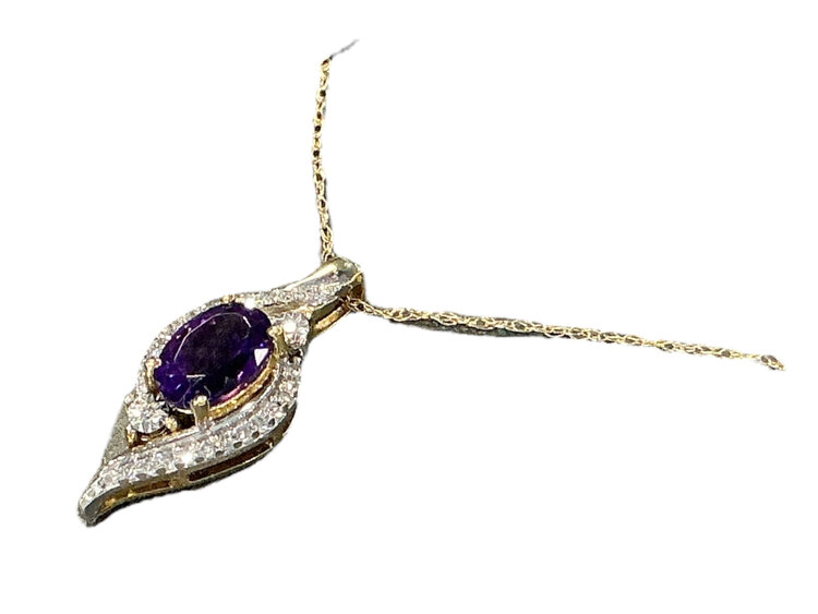 (Y)10KY AM D 0.10CT DIAMOND PENDANT