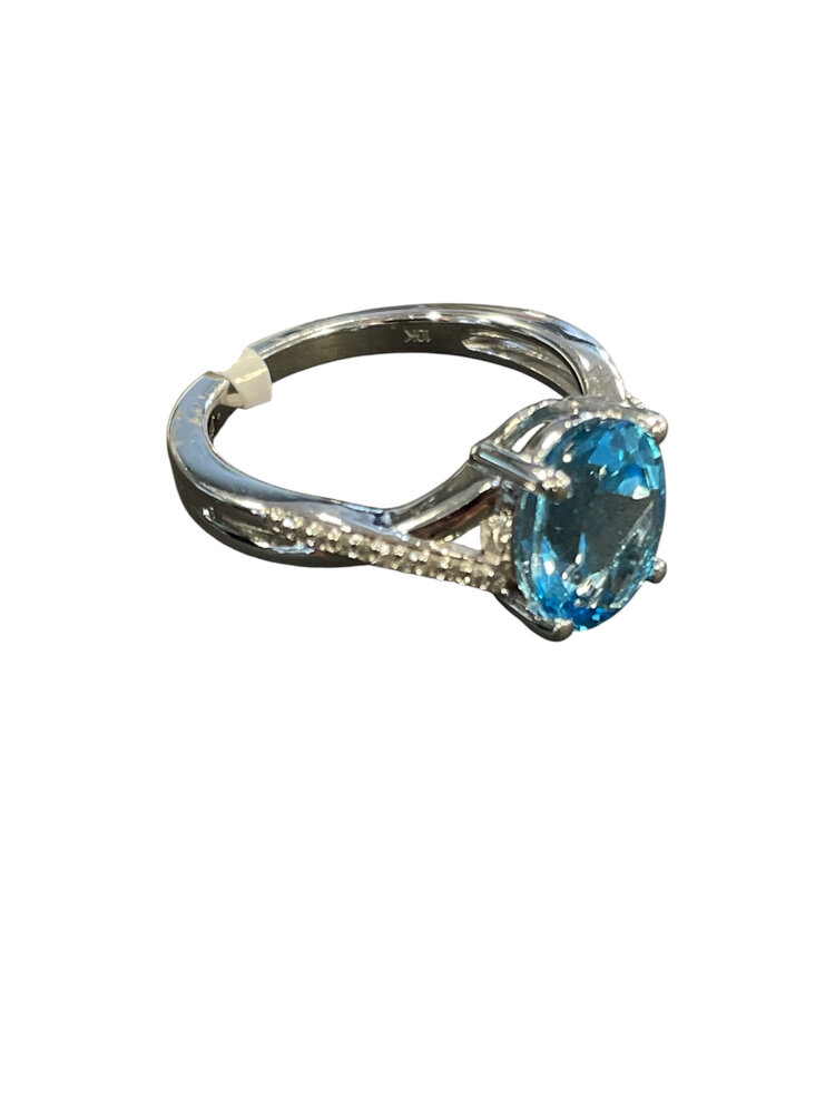 (Y)10K BT 0.08CT DIA RING BLUE TOPAZ DIAMOND