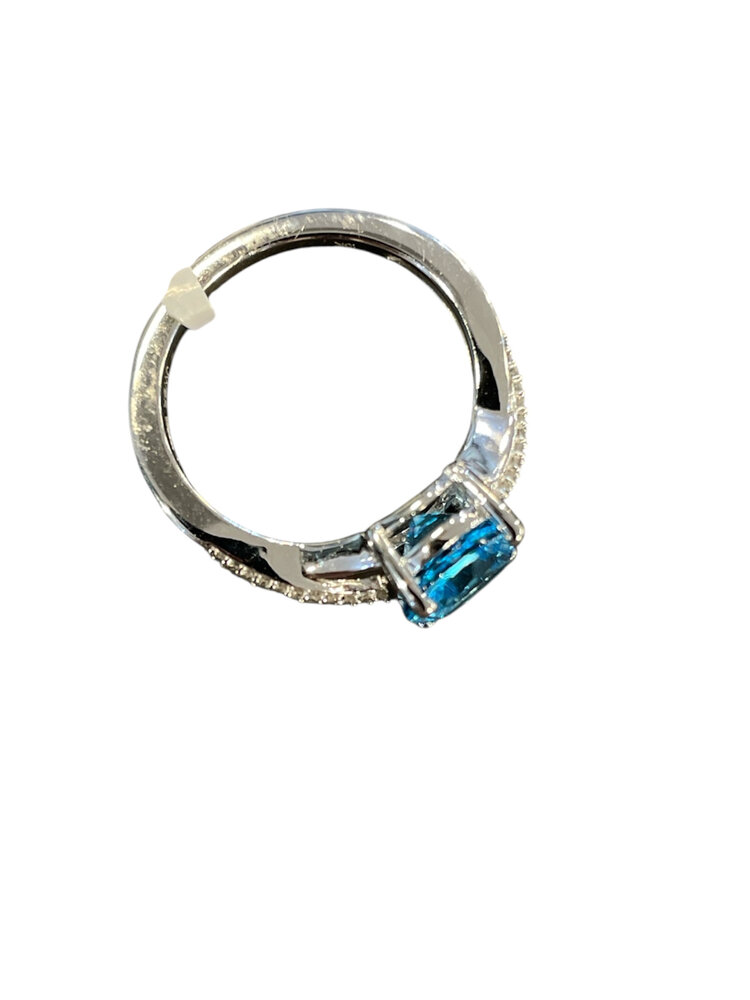 (Y)10K BT 0.08CT DIA RING BLUE TOPAZ DIAMOND