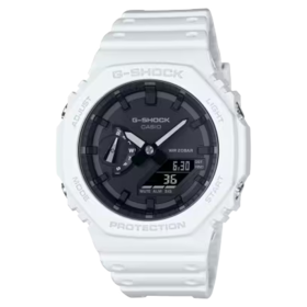 CASIO (R)GSHOCK GA2100-7A WHITE RESIN BAND CARBON CORE