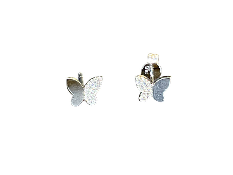 Roman + Jules (R)14KW 0.10CT BUTTERFLY STUDS