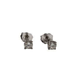 (Y) 14K .45CT FOUR PRONG ROUND DIAMOND STUD EARRINGS in 14 WHITE GOLD