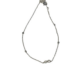 PRIMA NY (Y)14K 0.05DI INFINITY ROUND DIAMONDS 0.05CT WHITE GOLD ADJUSTABLE BRACELET