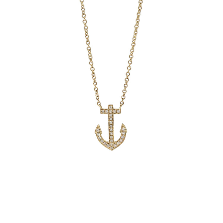 (Y) 14KY .11CT TDW ANCHOR NECKLACE