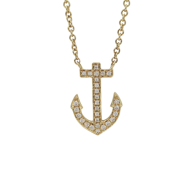 (Y) 14KY .11CT TDW ANCHOR NECKLACE