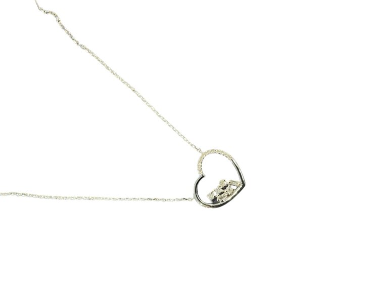 (R) 14KT W/G  HEART SHAPE PN WITH DIA