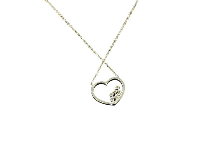 (R) 14KT W/G  HEART SHAPE PN WITH DIA