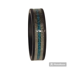 HEAVY STONE (R)HEAVYSTONE CER ANT TUR CERAMIC ANTLER TURQUOISE BAND SIZE 10 8MM