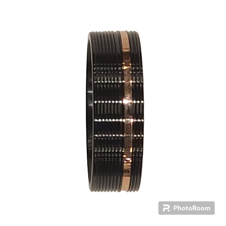 HEAVY STONE (R)HEAVYSTONE ZIR 14K ZIRCONIUM ROSE GOLD BAND SIZE 10 7MM