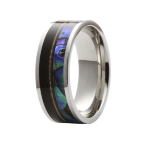 HEAVY STONE (R)HEAVYSTONE COB ABA BRO EBO COBALT ABALONE BRONZE GUITAR STRING EBONYWOOD BAND SIZE 10 - 8MM